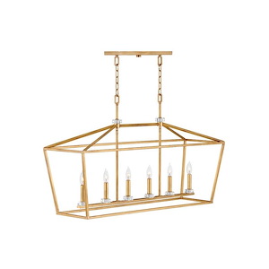 Stinson - 6 Light Linear Chandelier in Transitional Style - 42 Inches Wide by 24.5 Inches High