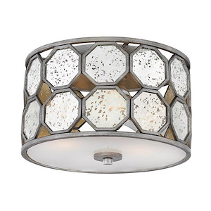 Lara - Three Light Flush Mount in Transitional-Glam Style - 15 Inches Wide by 8.25 Inches High