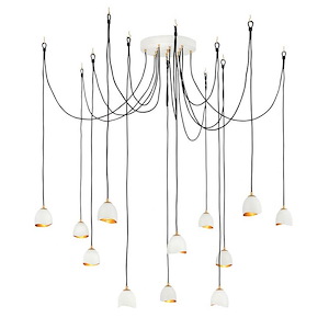 Nula - 12 Light Large Multi-Tier Chandelier in Modern-Glam Style - 18.5 Inches Wide by 73 Inches High
