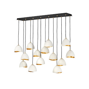 Nula - 14 Light Linear Chandelier in Modern-Glam Style - 48.5 Inches Wide by 46 Inches High