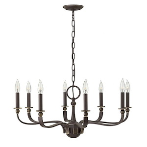 Rutherford - Eight Light Chandelier in Traditional Style - 29 Inches Wide by 12.5 Inches High