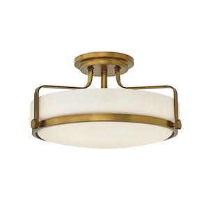 Harper - 3 Light Large Semi-Flush Mount in Transitional Style - 18 Inches Wide by 10 Inches High