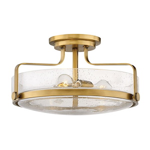 Harper - 3 Light Large Semi-Flush Mount in Transitional Style - 18 Inches Wide by 10 Inches High