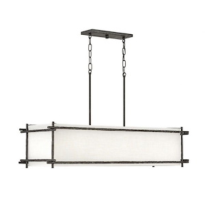 Tress - Six Light Linear Chandelier in Transitional Style - 42 Inches Wide by 23.25 Inches High