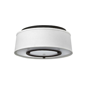 Harrison - Three Light Flush Mount in Transitional Style - 15 Inches Wide by 6.5 Inches High