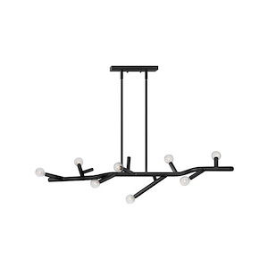 Twiggy - 8 Light Linear Chandelier in Modern Style - 38 Inches Wide by 9 Inches High