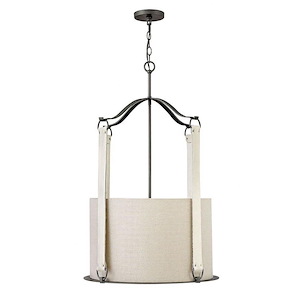 Telluride - Four Light Medium Drum Pendant in Transitional-Rustic Style - 21.5 Inches Wide by 36.25 Inches High