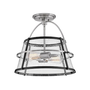 Tournon - 28W 2 LED Medium Semi-Flush Mount In Mid-Century Modern Style-13.5 Inches Tall and 15 Inches Wide