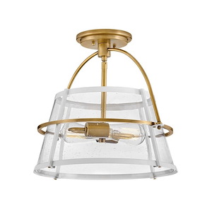 Tournon - 28W 2 LED Medium Semi-Flush Mount In Mid-Century Modern Style-13.5 Inches Tall and 15 Inches Wide