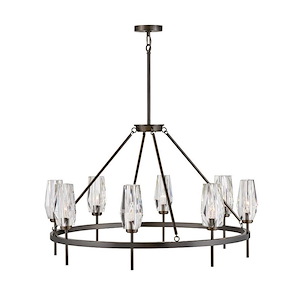 Ana - 8 Light Large Chandelier in Modern-Glam Style - 36 Inches Wide by 24.75 Inches High
