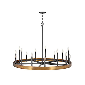 Wells - Fifteen Light Large Chandelier in Transitional-Industrial Style - 45.25 Inches Wide by 33 Inches High