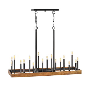 Wells - Eighteen Light Large Linear Chandelier in Transitional-Industrial Style - 45.25 Inches Wide by 30.25 Inches High