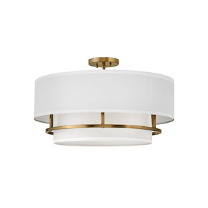 Graham - 4 Light Large Semi-Flush Mount in Transitional Style - 23 Inches Wide by 13.75 Inches High