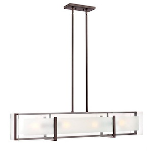 Latitude - 4 Light Linear Chandelier in Transitional-Modern Style - 42 Inches Wide by 8.5 Inches High
