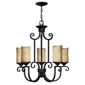 Casa - 5 Light Medium Chandelier in Rustic Style - 25 Inches Wide by 25.5 Inches High