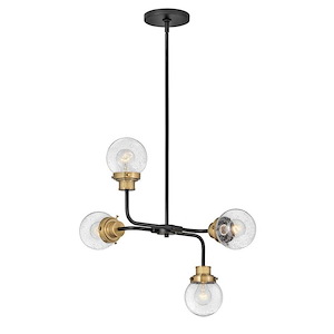 Poppy - Four Light Small Chandelier in Traditional-Mid-Century Modern Style - 22 Inches Wide by 21 Inches High