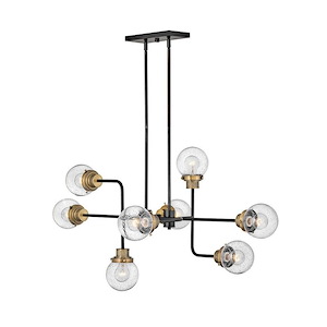 Poppy - Eight Light Linear Chandelier in Traditional-Mid-Century Modern Style - 45 Inches Wide by 22.25 Inches High