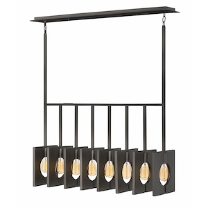 Ludlow - 8 Light Linear Chandelier in Transitional-Modern-Scandinavian Style - 37.25 Inches Wide by 22 Inches High