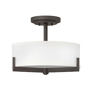 Hayes - 3 Light Medium Semi-Flush Mount in Transitional Style - 16 Inches Wide by 11.75 Inches High