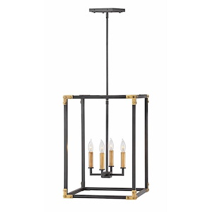 Louis - Four Light Large Open Frame Pendant in Transitional Style - 17.5 Inches Wide by 24.25 Inches High