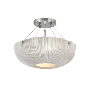 Coral - Three Light Medium Semi-Flush Mount in Modern-Coastal Style - 17 Inches Wide by 12 Inches High