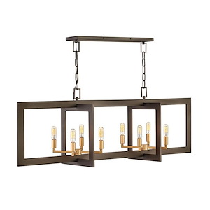 Anders - Eight Light Linear Chandelier in Transitional Style - 48 Inches Wide by 16.75 Inches High