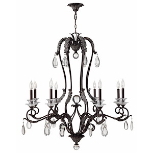 Marcellina - Eight Light Chandelier in Traditional-Glam Style - 39 Inches Wide by 42 Inches High