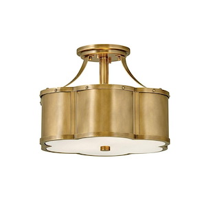 Chance - 2 Light Small Semi-Flush Mount in Traditional Style - 14.25 Inches Wide by 10 Inches High