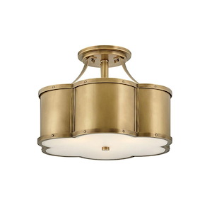 Chance - 3 Light Medium Semi-Flush Mount in Traditional Style - 18 Inches Wide by 13 Inches High