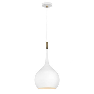 Ziggy - One Light Medium Pendant in Transitional-Modern-Scandinavian Style - 12 Inches Wide by 23 Inches High