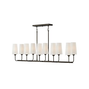 Lewis - 50W 10 LED Linear Chandelier In Traditional Style-12 Inches Tall and 44.25 Inches Wide