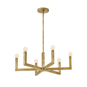 Ezra - 6 Light Large Chandelier In Transitional and Modern Style-9 Inches Tall and 27 Inches Wide