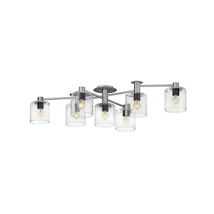 Axel - 7 Light Extra Large Semi-Flush Mount in Transitional-Modern Style - 58.75 Inches Wide by 12.5 Inches High