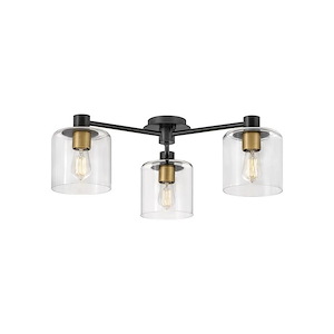 Axel - 3 Light Flush Mount In Transitional and Modern Style-9.75 Inches Tall and 30 Inches Wide