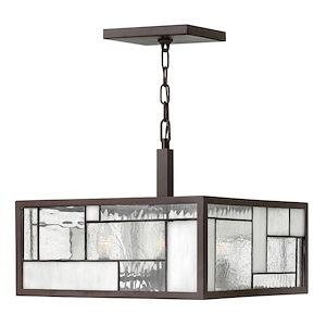 Mondrian - Four Light Chandelier in Craftsman Style - 16 Inches Wide by 13.25 Inches High