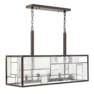 Mondrian - Five Light Chandelier in Craftsman Style - 36 Inches Wide by 24 Inches High