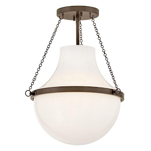 Collins - 12W 1 LED Semi-Flush Mount-18.25 Inch Tall and 15 Inch Wide - 1396896