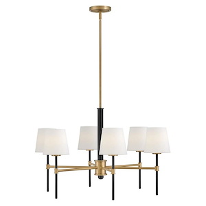 Saunders - 30W 6 LED Medium Chandelier In Mid-Century Modern Style-19 Inches Tall and 30 Inches Wide