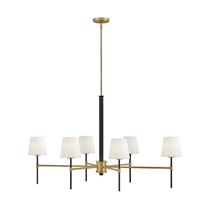 Saunders - 30W 6 LED Medium Linear Chandelier In Mid-Century Modern Style-26.5 Inches Tall and 45 Inches Wide - 1320169