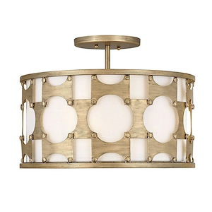 Carter - 3 Light Medium Semi-Flush Mount in Transitional Style - 17 Inches Wide by 14.5 Inches High