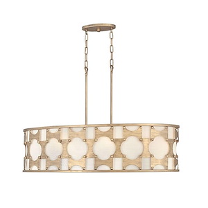 Carter - 6 Light Linear Chandelier in Transitional Style - 37 Inches Wide by 24.5 Inches High - 1001454