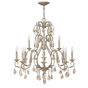Carlton - 12 Light Chandelier in Traditional-Glam-Bohemian Style - 35 Inches Wide by 36 Inches High - 1053980