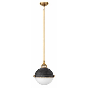 Fletcher - 2 Light Small Pendant in Traditional-Industrial Style - 13.5 Inches Wide by 14.5 Inches High