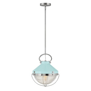 Crew - 1 Light Small Pendant in Coastal-Industrial Style - 12 Inches Wide by 15.25 Inches High