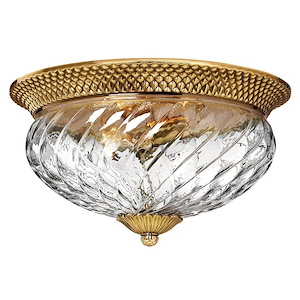 Plantation - 3 Light Medium Flush Mount in Traditional-Glam Style - 16 Inches Wide by 8.75 Inches High - 66366