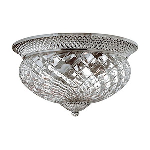 Plantation - 3 Light Medium Flush Mount in Traditional-Glam Style - 16 Inches Wide by 8.75 Inches High - 66366