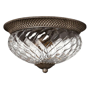 Plantation - 3 Light Medium Flush Mount in Traditional-Glam Style - 16 Inches Wide by 8.75 Inches High