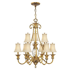 Plantation - 10 Light Large 2-Tier Chandelier in Traditional-Glam Style - 33 Inches Wide by 36.75 Inches High