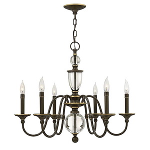 Eleanor - 6 Light Small Chandelier in Traditional Style - 27.25 Inches Wide by 22.75 Inches High