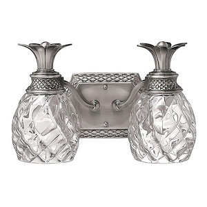 Plantation - 2 Light Bath Vanity in Traditional and Glam Style - 13 Inches Wide by 8.5 Inches High
